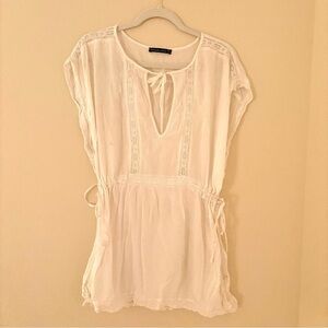 abercrombie & fitch white tied blouse